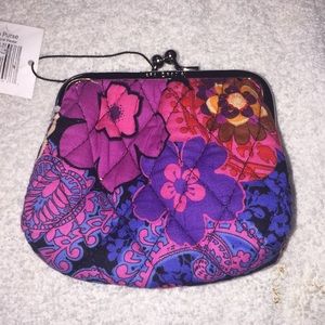 Vera Bradley kiss coin purse floral  Fiesta NWT